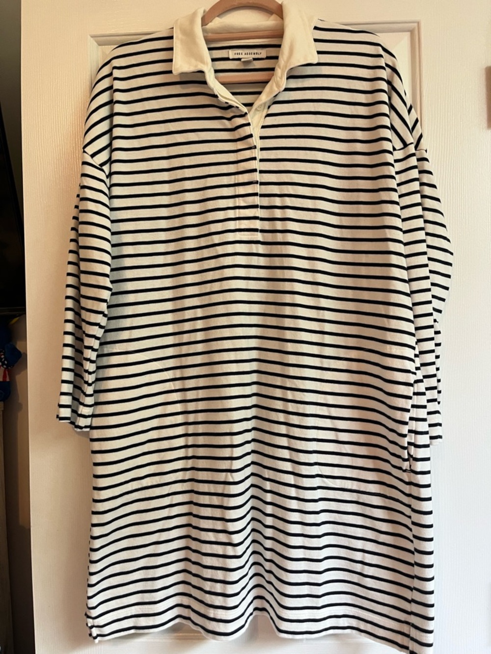 The Arrivals Black & White Striped Long Sleeve Dress
